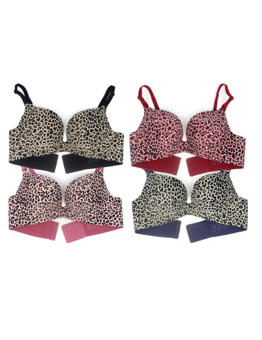 Binny's Leopard Print Push-Up Bra – Full Coverage & Premium Support | Comfortable, Breathable, and Supportive Bra at BelleNisa